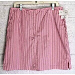 NWT Liz Golf by Liz Claiborne Pink White Pinstripe Preppie's Cool Skort